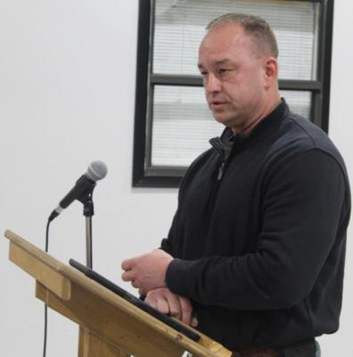 City of Van Fire Marshal Jeff Hudgens shared his monthly fire marshal’s report Feb. 10 to the Van council. Photo by David Barber