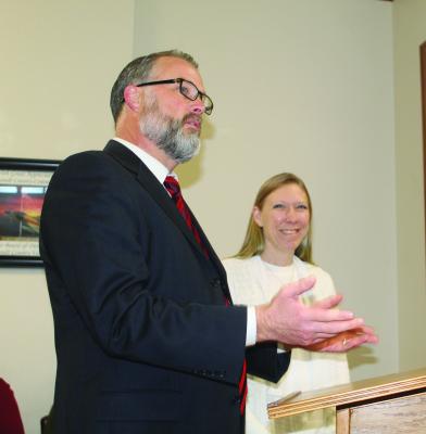 New Van Zandt County Auditor Catherine Gazda was introduced to the VZC Commissioners Court during their Jan. 13 regular meeting by VZC District Judge Chris Martin, who appointed Gazda to the position. Current VZC Auditor Sandy Hill is retiring from the position. Photo by David Barber