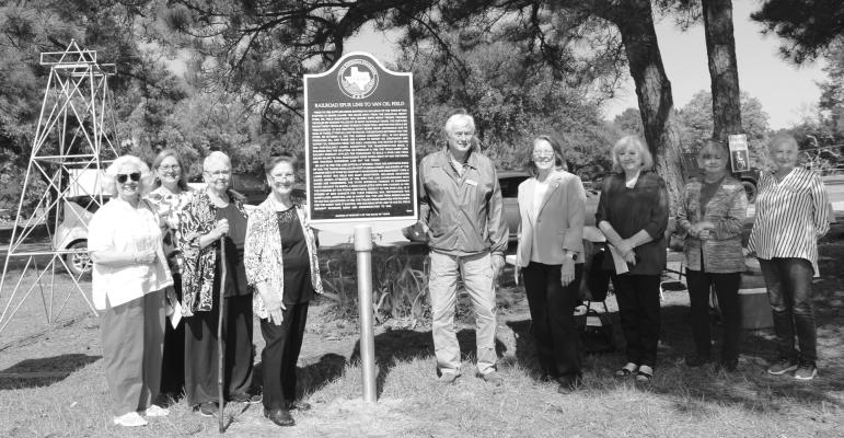 The Van Zandt County Historical Commission held a historical marker ceremony on May 10 commemorating the Railroad Spur Line to the Van Oil Field. The event was sponsored by the City of Van. It was the ninth historical marker ceremony in Van. Photo by Susan Harris