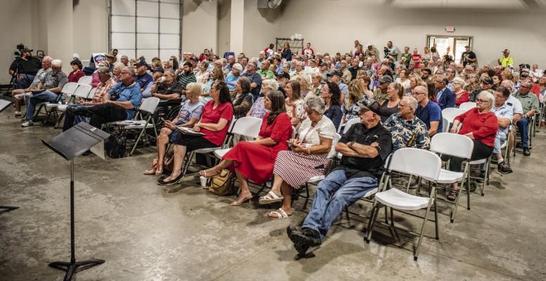 An estimated attendance of over 250 were on hand at the Van Zandt County Farm Bureau building in Canton Aug. 28 for the Republican Party Candidate Debate. Three out of the five candidates on the ballot for the special called Texas House, District 2, election scheduled for Nov. 7 participated in the debate. Photo by Faith Caughron
