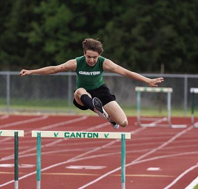 Canton hurdlers performed well on their home turf, as the Eagles medaled in both the 110m and 300m variations of the event. Photo by Canton ISD Yearbook Staff
