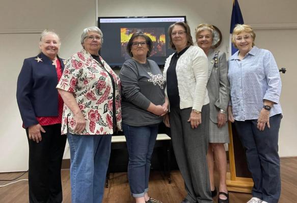 Roseann Ward, Sherrie Archer, Benja Mize, Carol Powell, Pat Thibodeau, Wenonah Wilson and Carrie Anne Wilson-Woolverton attended the meeting of the James Pinckney Henderson Chapter of the Daughters of the Republic of Texas. Courtesy photo