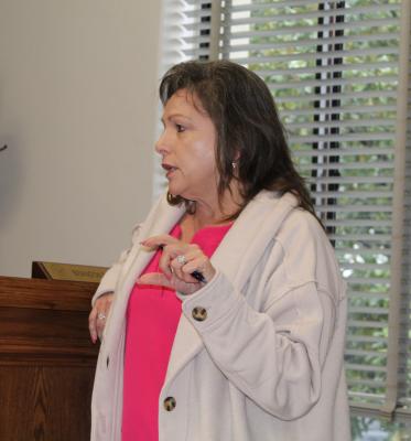 Van Zandt County Clerk Susan Strickland discussed a proposed budget amendment to move funds within the election budget. The $14,500 fund request would be moved from election expenses into personnel costs. In a 3-1 vote, the VZC Commissioners Court approved the request during their April 10 regular meeting. Photo by David Barber