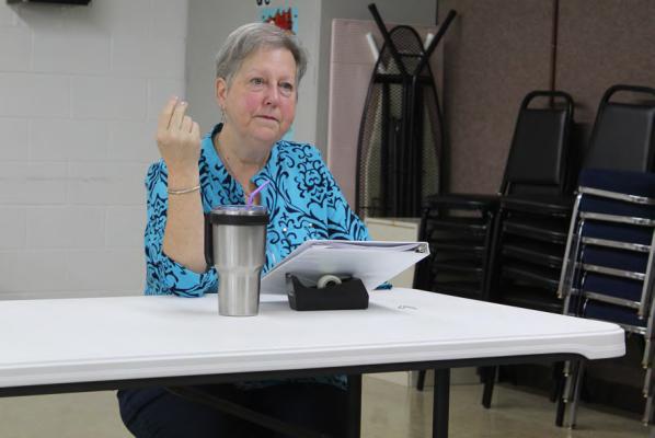 Vicky Ragle with Van Zandt County Therapy Dogs discussed the need for animal control in VZC during the ‘What’s Up in VZC?’ seminar that was held May 10 at the Senior Citizens building in Canton. Photo by David Barber