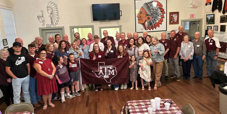 The 2025 Aggie Muster Ceremony was hosted by the Van Zandt County Aggie Club April 21 at the Old School Museum in Grand Saline. A total of 27 Aggies and 16 guests were present. Aggie Muster is an event held annually to remember and honor the Aggies that have passed away during the previous year. Courtesy photo: