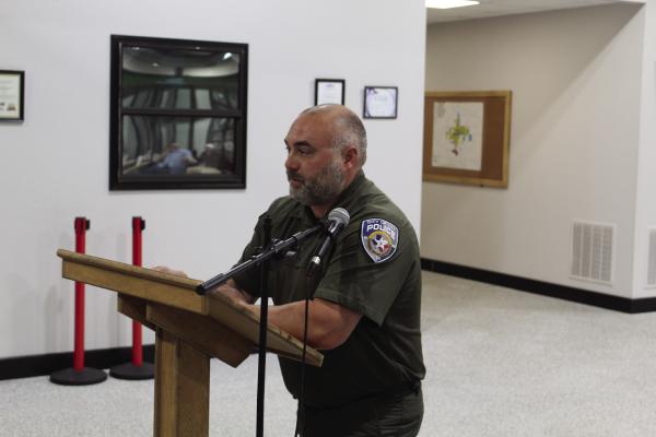 Van Police Chief Eric Doering presented his monthly report to the Van City Council during its regular monthly meeting Nov. 13 at Van City Hall. Photo by David Barber