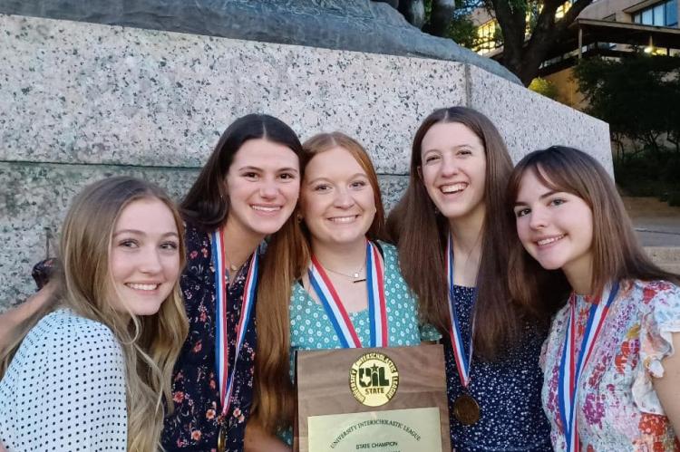 The Martins Mill High School Journalism Team bested the field at the UIL State Contest, winning the 2023 State Championship. Individual honors included Madi Gurley winning State in Feature Writing, Reese Hataway winning State in Copy Editing, Ruthie Mein placing fifth in Headline Writing, Makayla McLemore placing fifth in News Writing and Isabella Sanderson placing sixth in Feature Writing. Courtesy photo