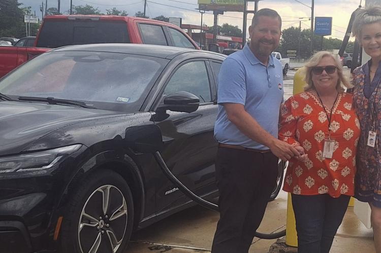 Wills Point ISD Pre-K Teacher Ginger Lilly received the keys to a new vehicle from John David Crow at Wills Point Ford recently after being named as the Wills Point Ford ‘Teacher of the Year’ for Wills Point ISD. Also shown with Lilly and Crow was Wills Point ISD Chief Communications Officer Kate Keierleber. Courtesy photos