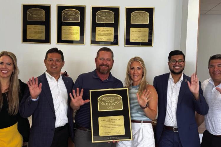 The staff of Wills Point Ford recently celebrated the dealership winning the President’s Award from Ford Motor Company for the fifth time. Courtesy photo